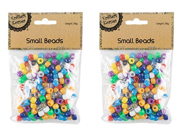 Krafters Plastic Barrel Beads Pk 50gm Small